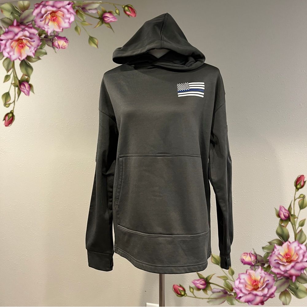 Rothco charcoal Hoodie with American Flag‎ Patch